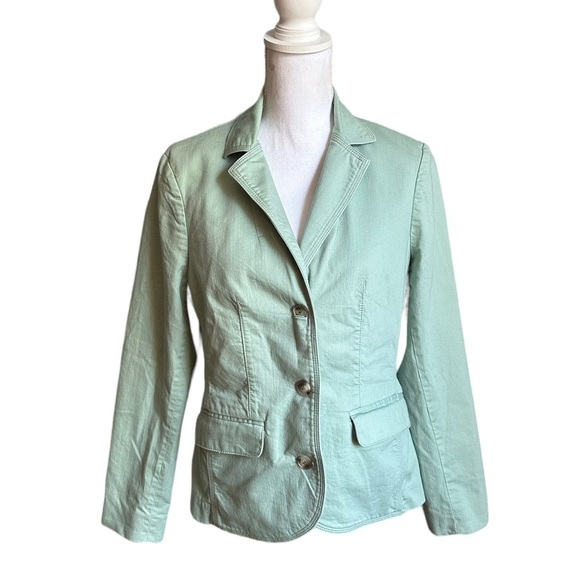 L.L. BEAN Women's Seafoam Green Blazer Jacket 3-Button Classic Size Small - Picture 1 of 17